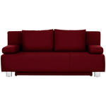 SCHLAFSOFA  in Webstoff Dunkelrot  - Chromfarben/Dunkelrot, Design, Textil/Metall (197/88/89cm) - Xora