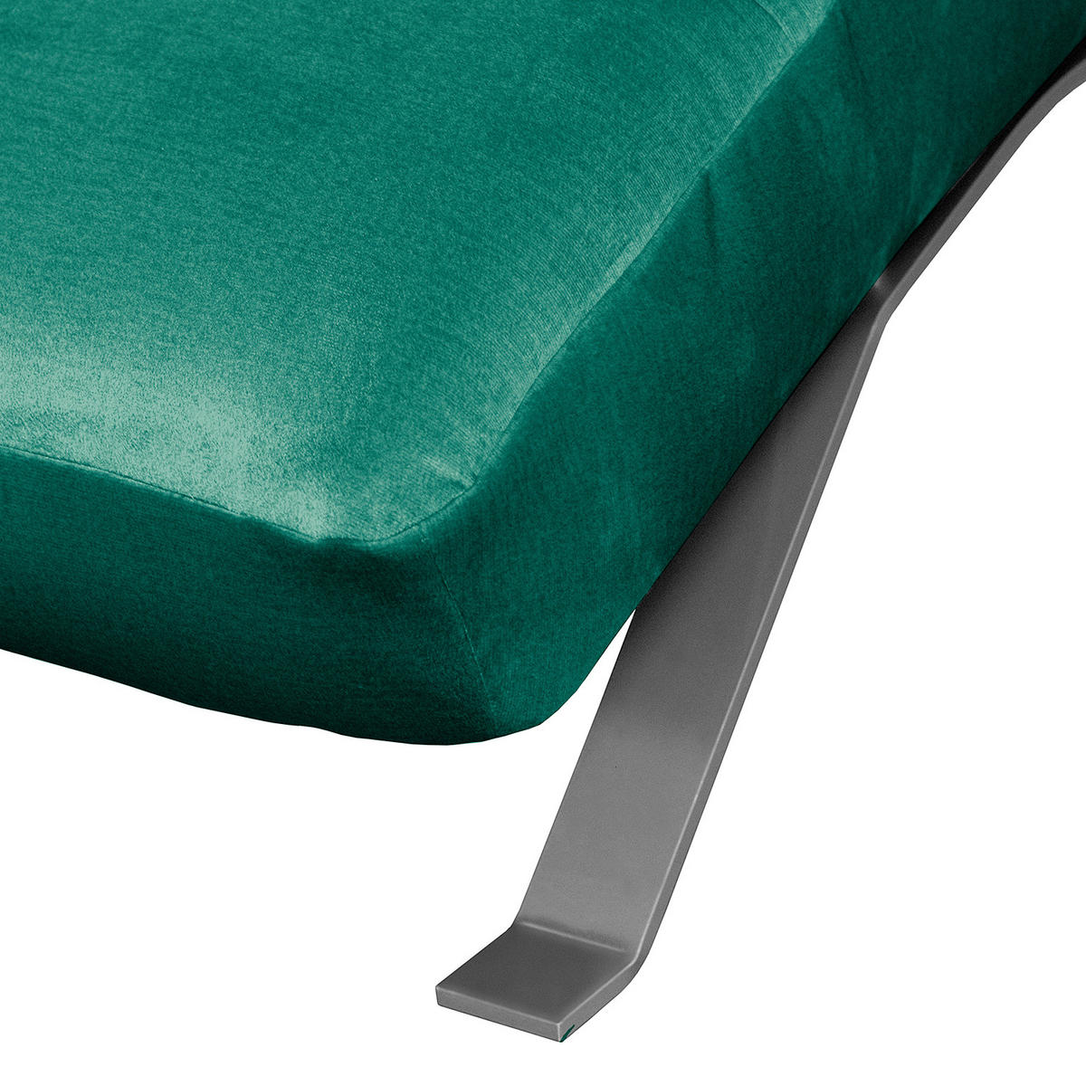 RELAXLIEGE SWING Samt Grün  - Silberfarben/Grün, Design, Textil/Metall (65/65-95/171cm) - Livetastic