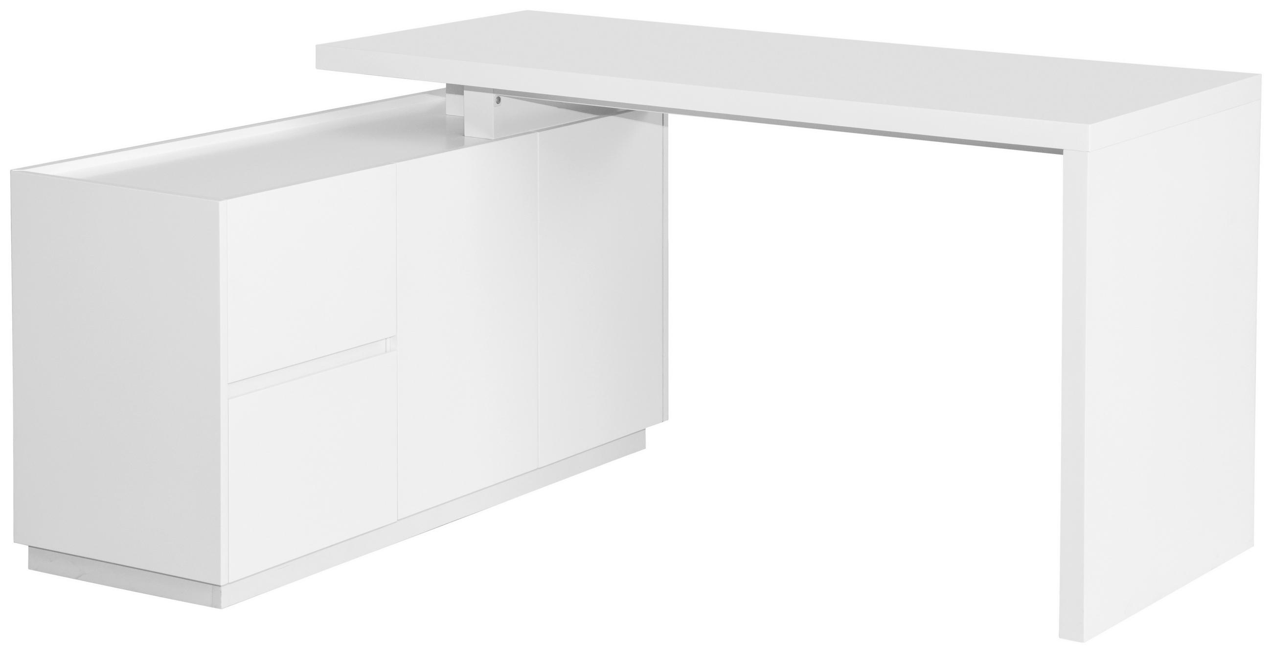 ECKSCHREIBTISCH  in Weiß  - Weiß, MODERN, Holzwerkstoff (150/76/120cm) - MID.YOU