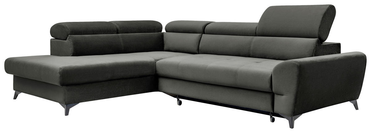 Freisteller von MID.YOU ECKSOFA Schwarz Velours.