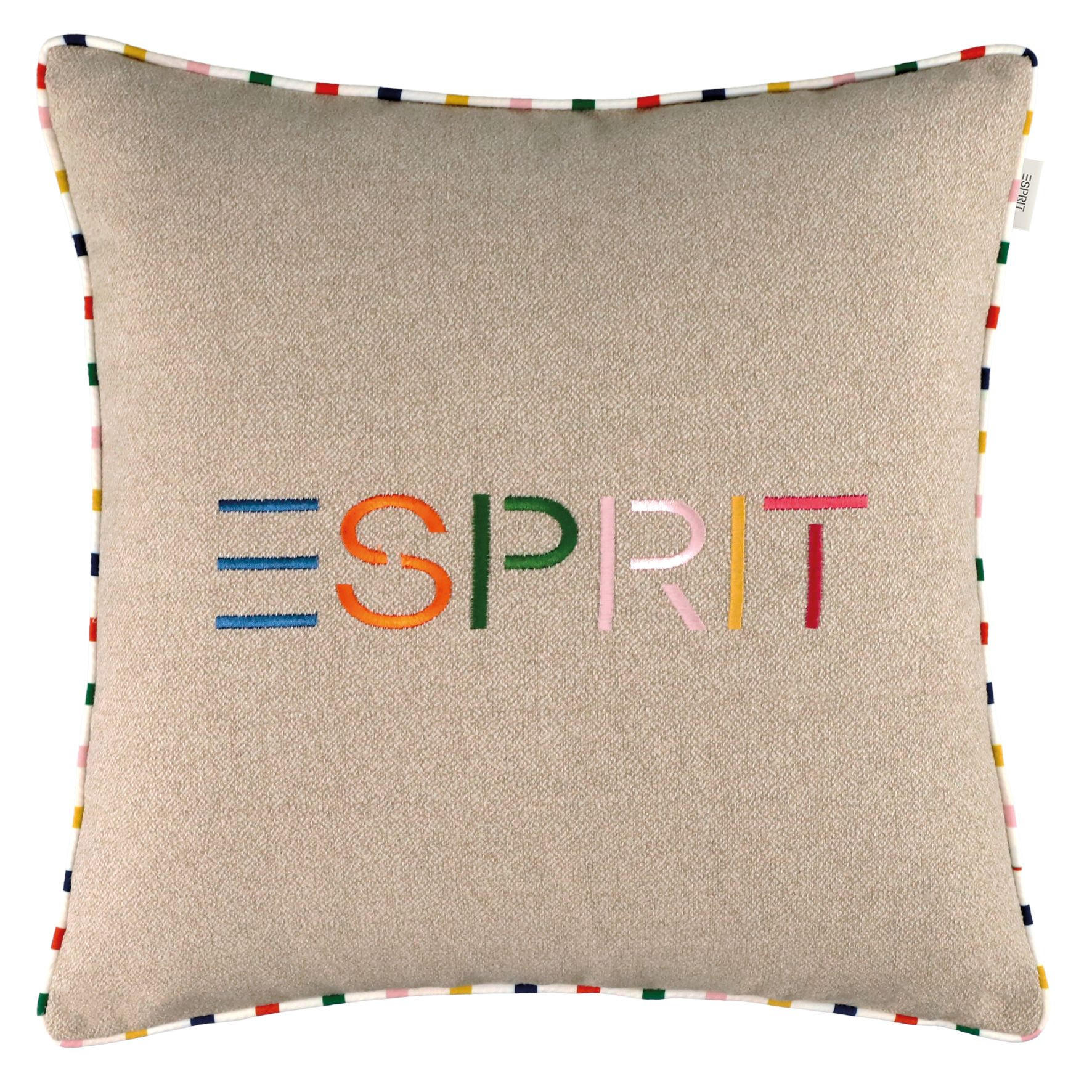 KISSENHÜLLE E-Signature  - Beige, Basics, Textil (45/45cm) - Esprit
