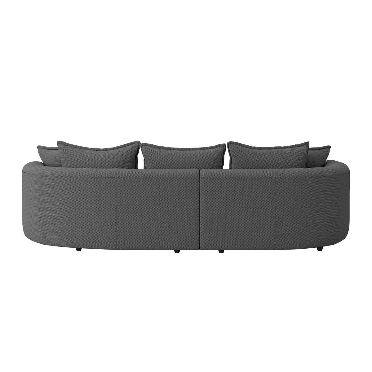 ECKSOFA in Velours, Struktur Anthrazit  - Anthrazit/Schwarz, Modern, Kunststoff/Textil (168/287cm) - Livetastic