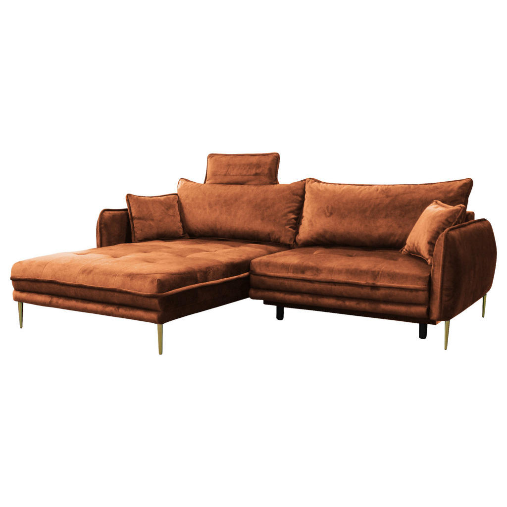 Thumbnail - Mid.you Ecksofa, Rost, Textil, Ottomane links, L-Form, 264x196 cm, Made in EU, Liegefunktion, Wohnzimmer, Sofas & Couche...