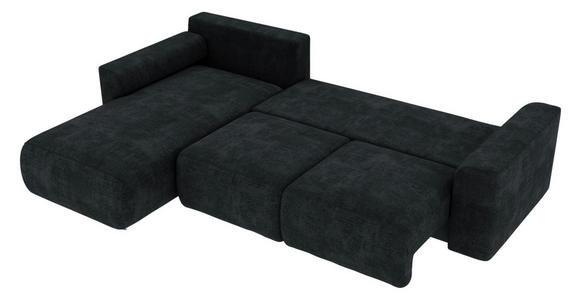 ECKSOFA in Samt Dunkelgrau  - Chromfarben/Dunkelgrau, KONVENTIONELL, Kunststoff/Textil (195/293cm) - Carryhome