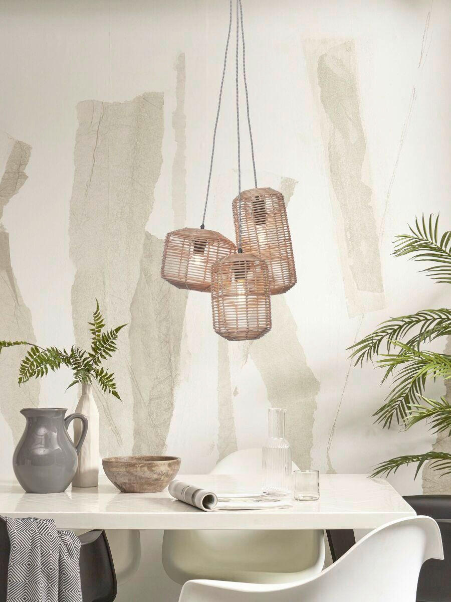 HÄNGELEUCHTE GOOD&MOJO 49/49/53 cm   - Naturfarben, Trend, Holz (49/49/53cm) - Good & Mojo