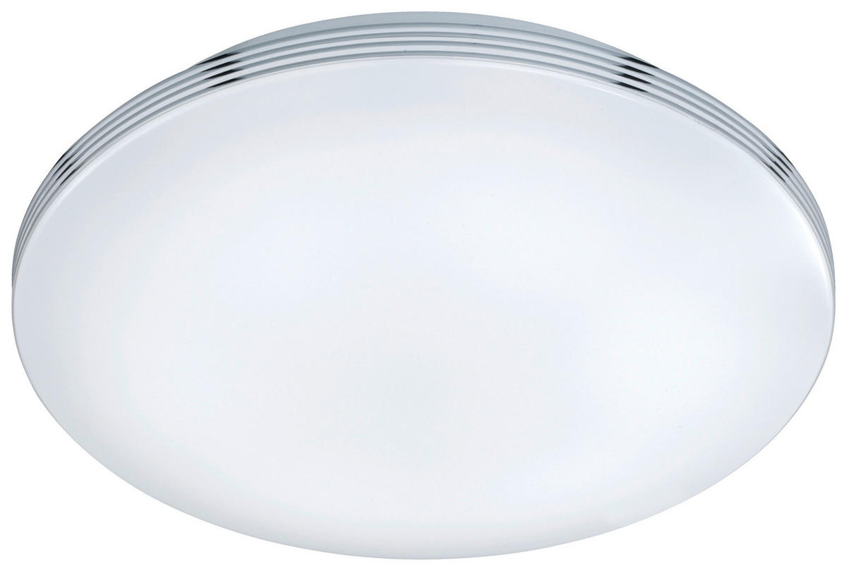 BADEZIMMER-DECKENLEUCHTE 35,0/9,5 cm   - Chromfarben/Weiß, Design, Kunststoff/Metall (35,0/9,5cm) - Trio Leuchten