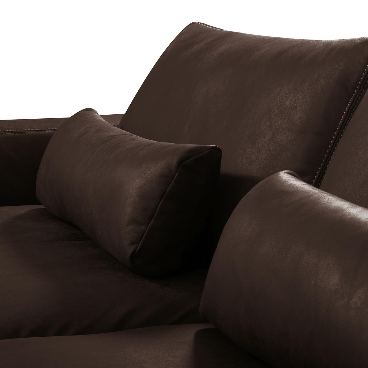 3-SITZER-SOFA  in Echtleder Dunkelbraun   - Dunkelbraun/Beige, Design, Leder/Kunststoff (300/85/123cm) - Livetastic