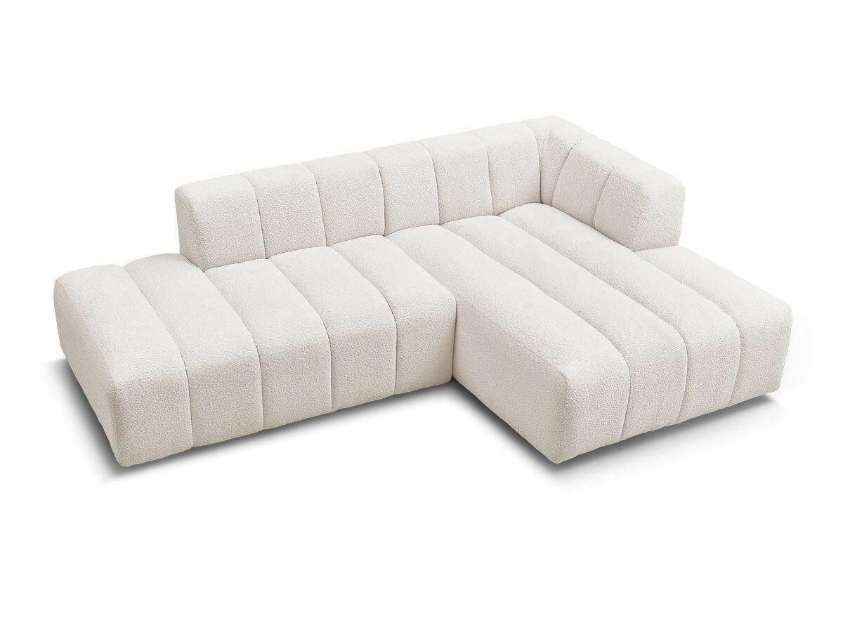 ECKSOFA  ANNECY Weiß Bouclé  - Schwarz/Weiß, MODERN, Kunststoff/Textil (262/170cm)