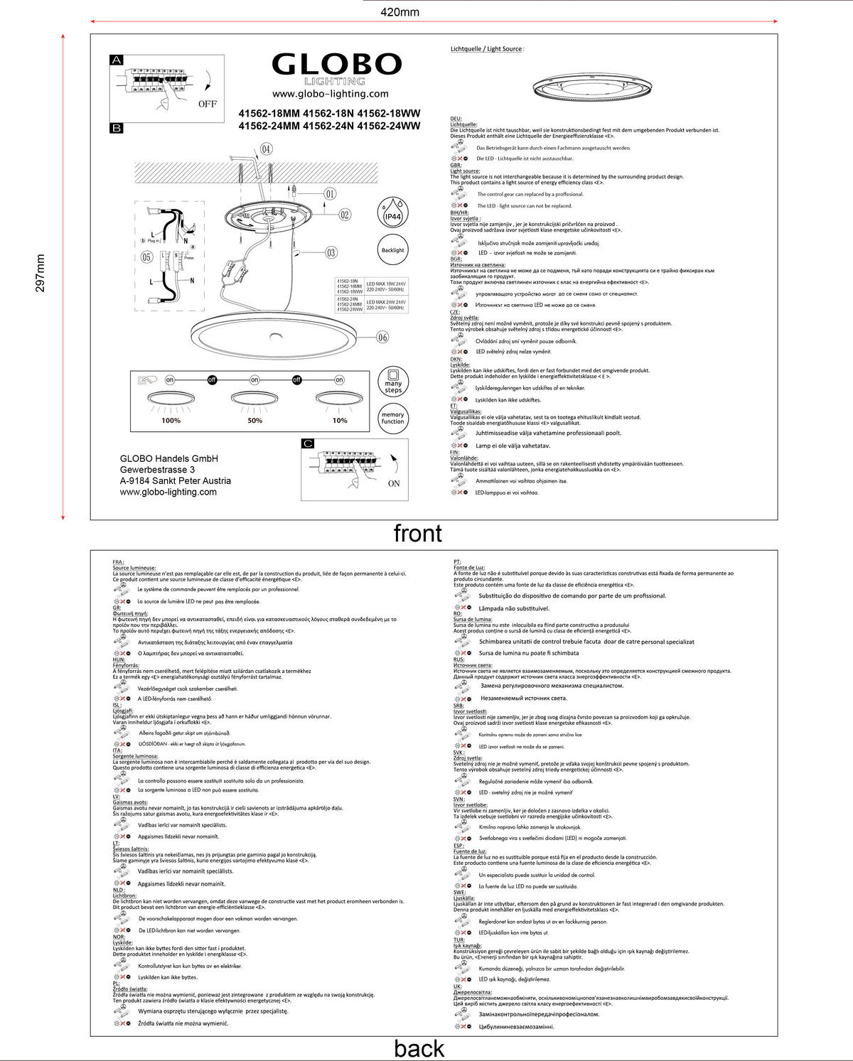 LED PLAFONJERA ZA KUPATILA - boja nikla/bela, Konvencionalno, plastika (29,4/2,5cm)