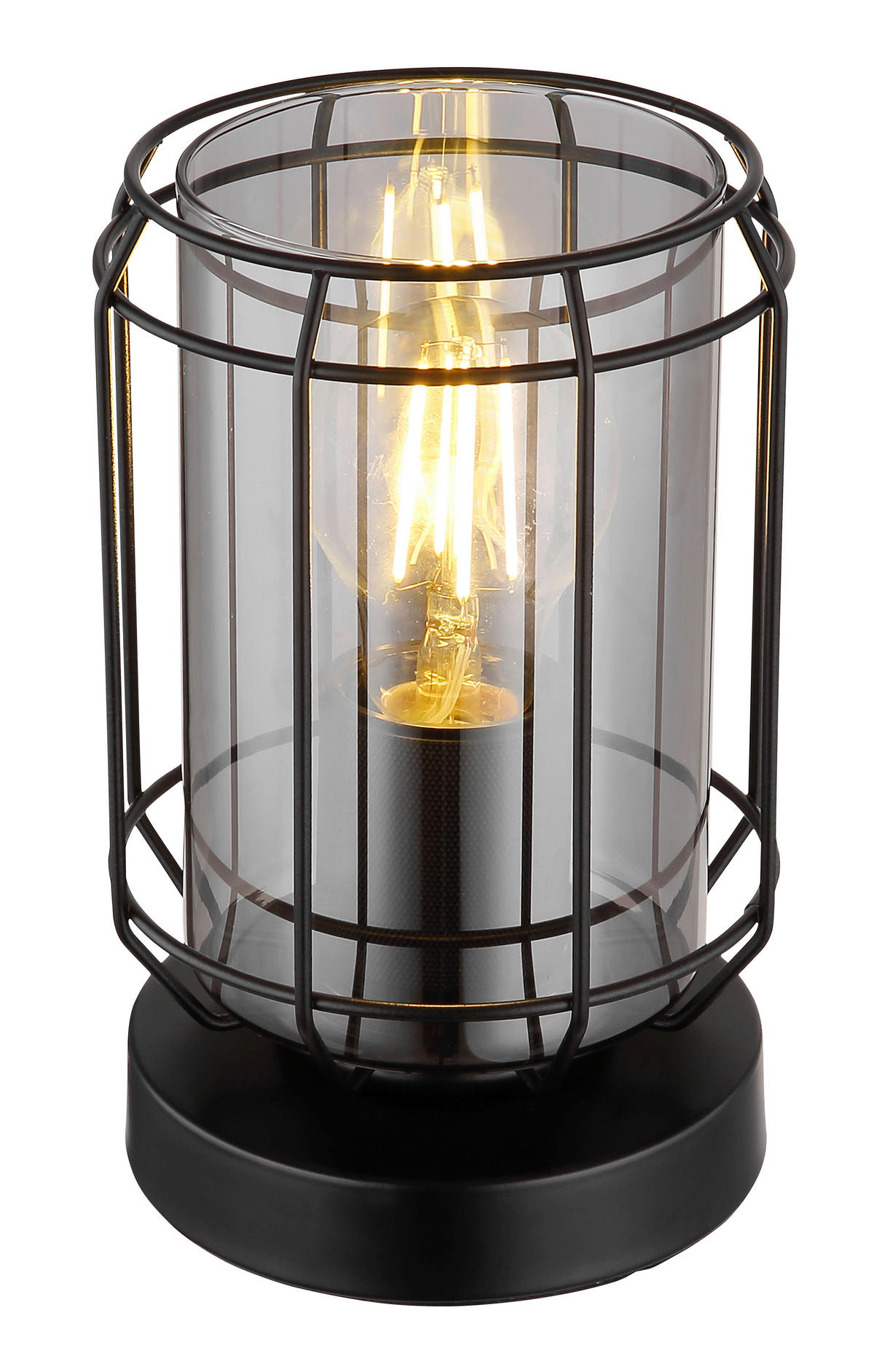 TISCHLEUCHTE - Klar/Schwarz, Konventionell, Glas/Metall (13,1/20cm) - Globo