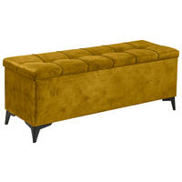 BETTBANK 139/58/50 cm   - Gelb/Schwarz, Konventionell, Kunststoff/Textil (139/58/50cm) - Modante