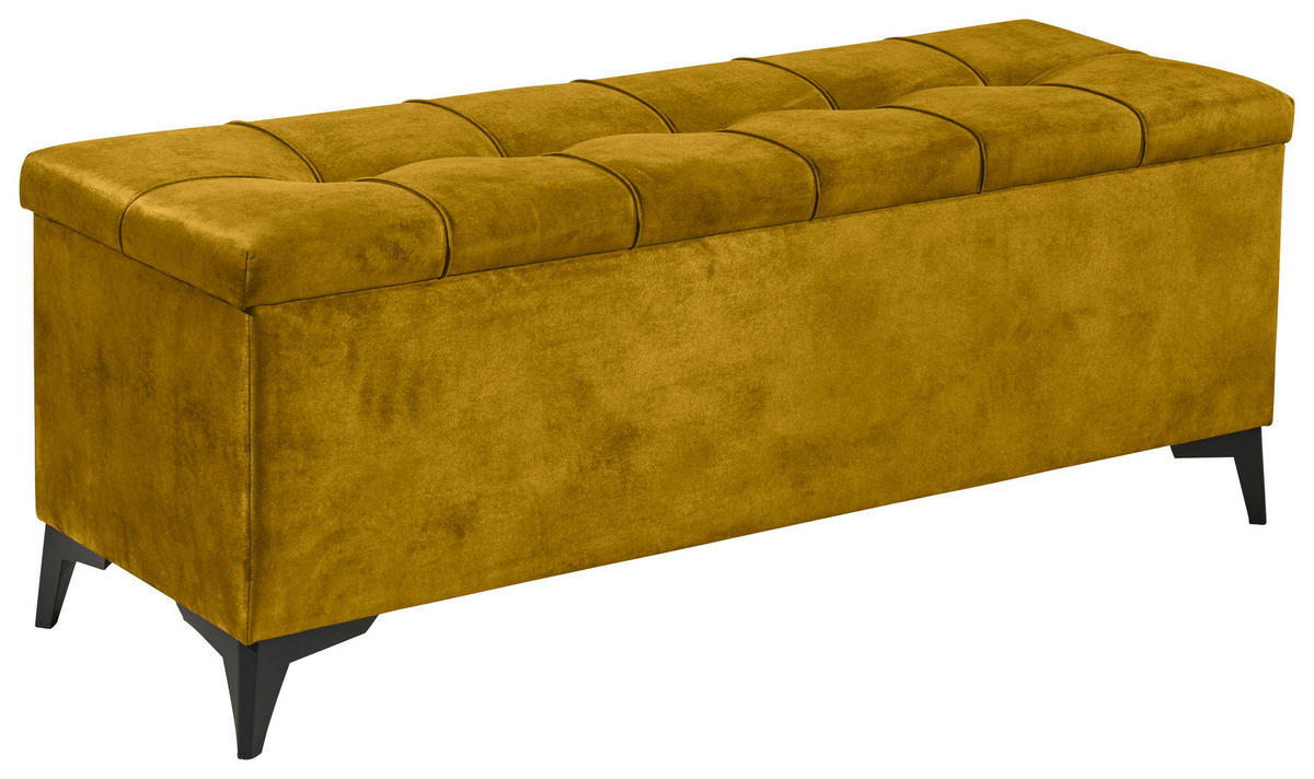 BETTBANK 139/58/50 cm   - Gelb/Schwarz, Konventionell, Kunststoff/Textil (139/58/50cm) - Modante