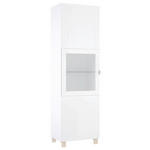 VITRINE Weiß  60/203,5/41,5 cm  - Edelstahlfarben/Champagner, Design, Glas/Holzwerkstoff (60/203,5/41,5cm) - Hom`in