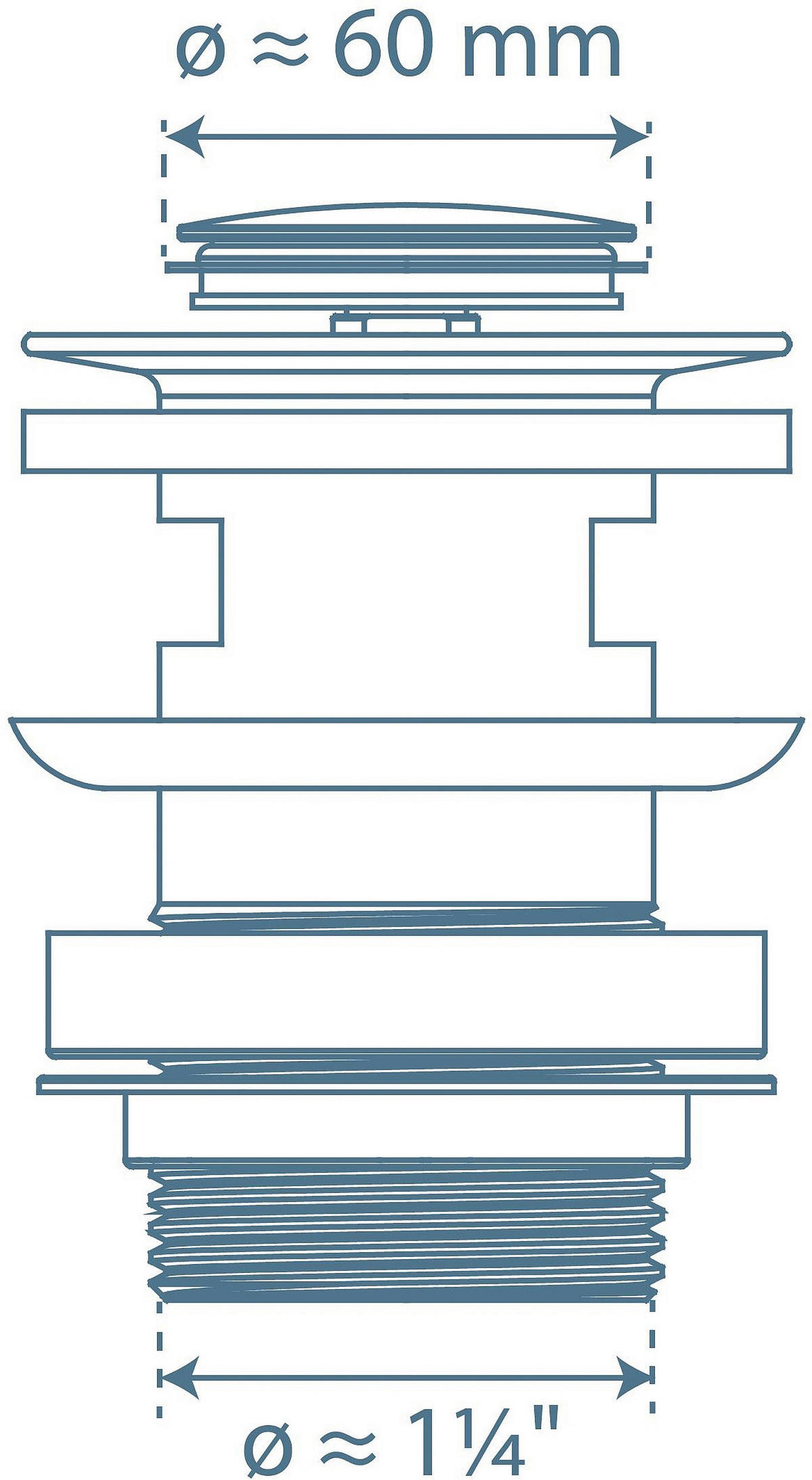 ABLAUFVENTIL 55010618  - Chromfarben, Basics, Kunststoff/Metall (4cm) - Schütte