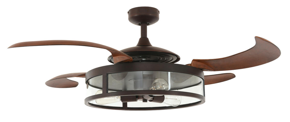 DECKENVENTILATOR  122/41 cm    - Walnussfarben/Bronzefarben, Basics, Kunststoff/Metall (122/41cm) - P & B