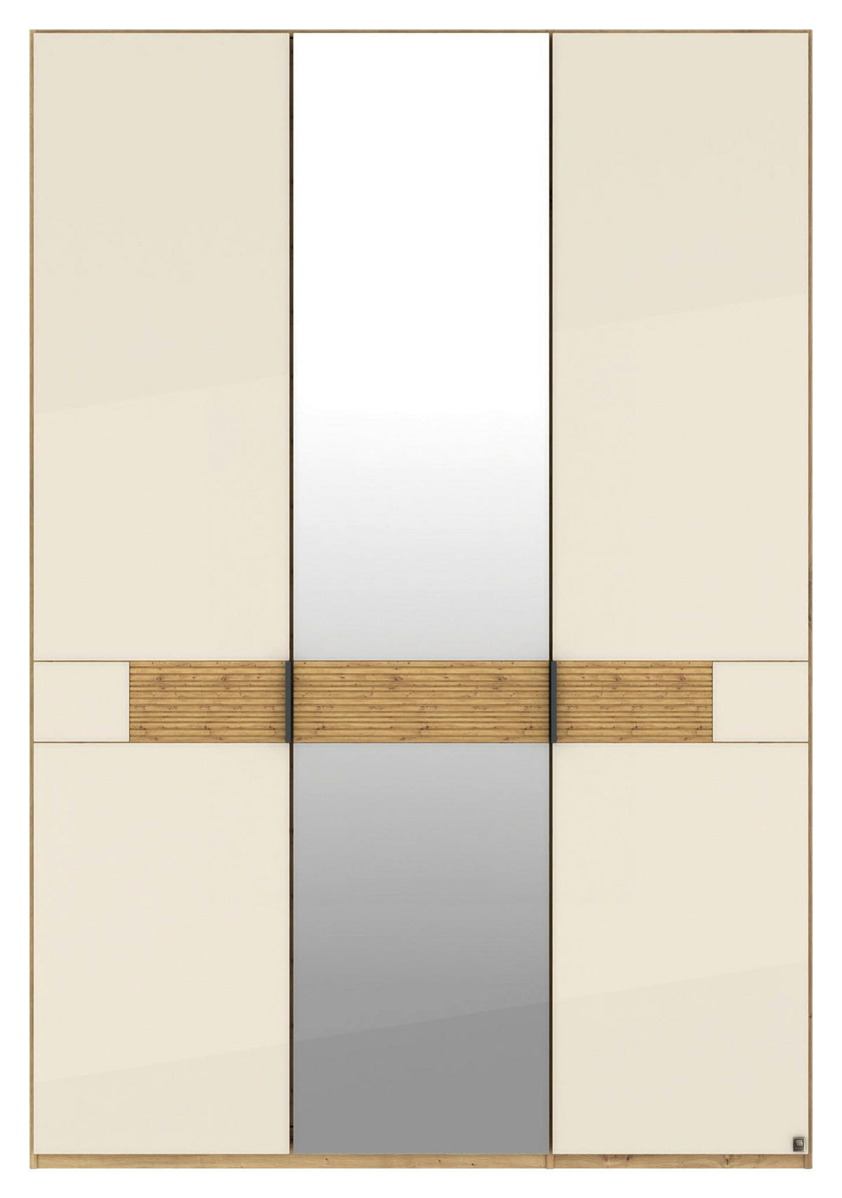 DREHTÜRENSCHRANK 150/216/58 cm,  in Eichefarben, Champagner, 3 Tür(en)  - Schieferfarben/Champagner, Design, Glas/Holz (150/216/58cm) - Musterring