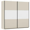SCHWEBETÜRENSCHRANK  in Champagner, Weiß, Alufarben  - Champagner/Alufarben, MODERN, Holzwerkstoff/Metall (218/210/59cm) - Rauch Möbel