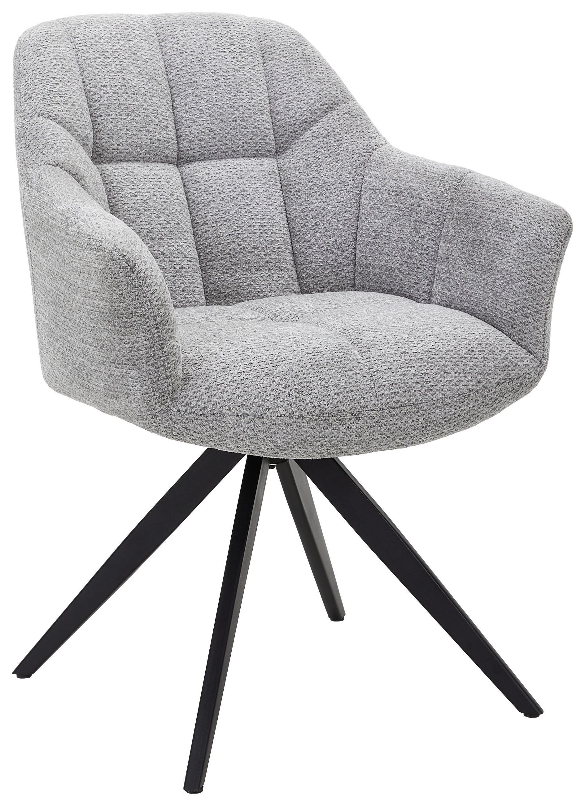 STOLIČKA S PODRÚČKAMI, železo, tkaná textília, sivá, čierna - čierna/sivá, Design, kov/textil (61/84/62cm) - Novel