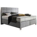 BOXSPRINGBETT 180/200 cm  in Hellgrau  - Hellgrau/Alufarben, KONVENTIONELL, Textil/Metall (180/200cm) - Dieter Knoll