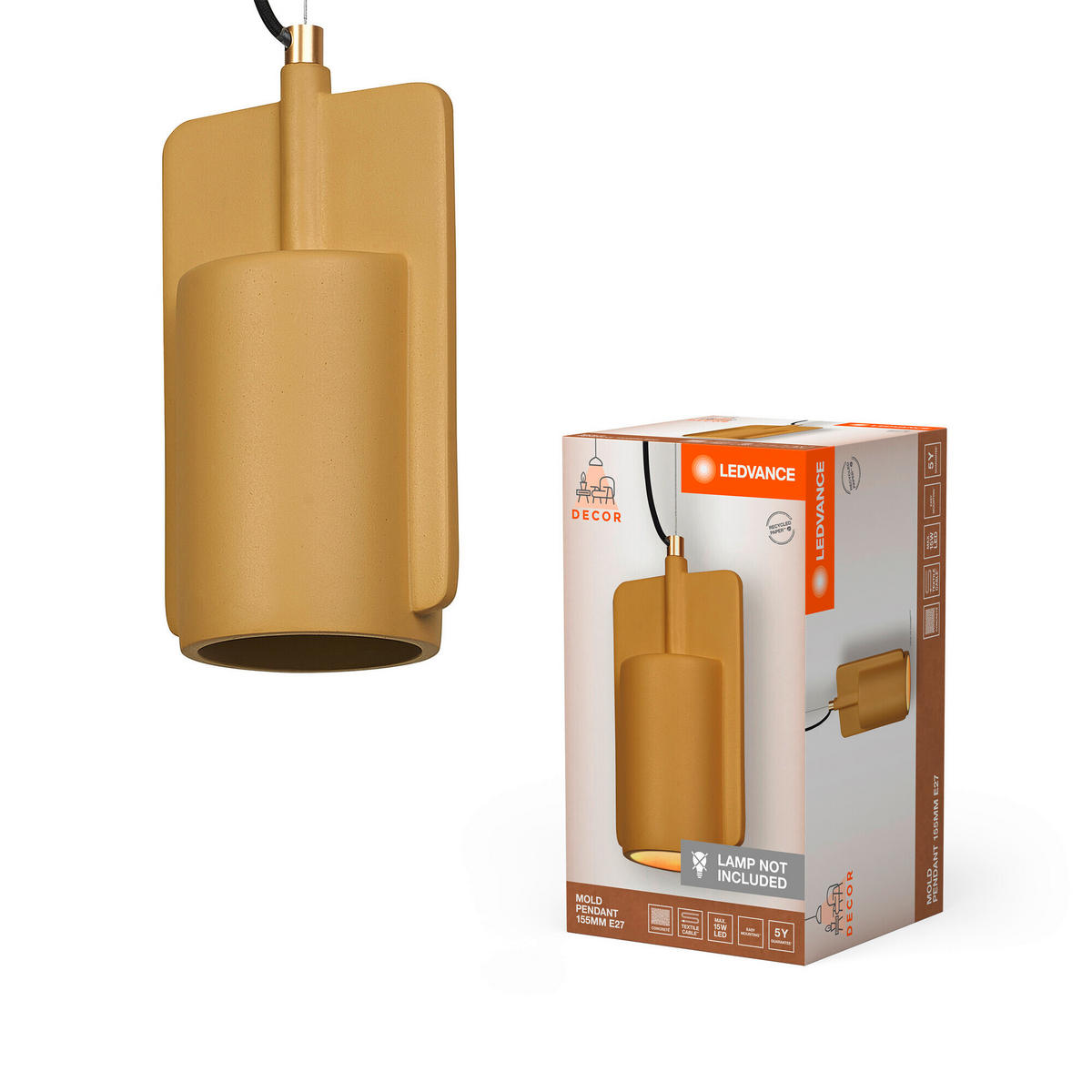 PENDELLEUCHTE 15,5/150 cm  - Goldfarben, Natur, Stein (15,5/150cm) - Ledvance