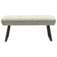 HOCKERBANK 118/50/51 cm   - Sandfarben/Schwarz, Design, Textil/Metall (118/50/51cm) - Dieter Knoll