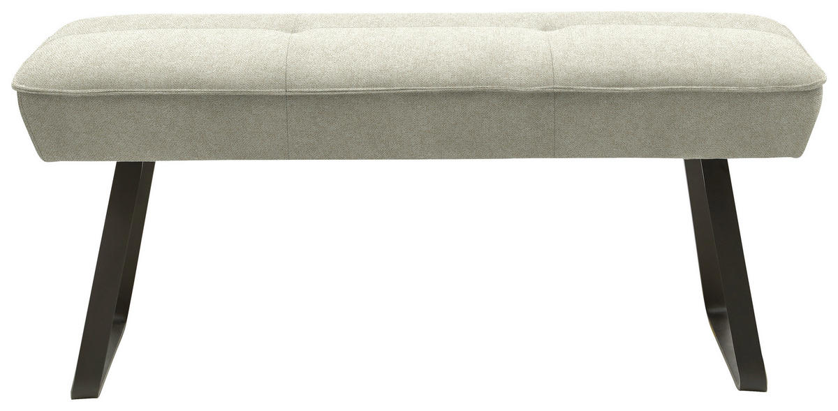 HOCKERBANK 118/50/51 cm   - Sandfarben/Schwarz, Design, Textil/Metall (118/50/51cm) - Dieter Knoll