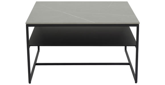 COUCHTISCH ESG 75/75/43 cm quadratisch Grau, Schwarz - Schwarz/Grau, Design, Glas/Keramik (75/75/43cm) - Novel
