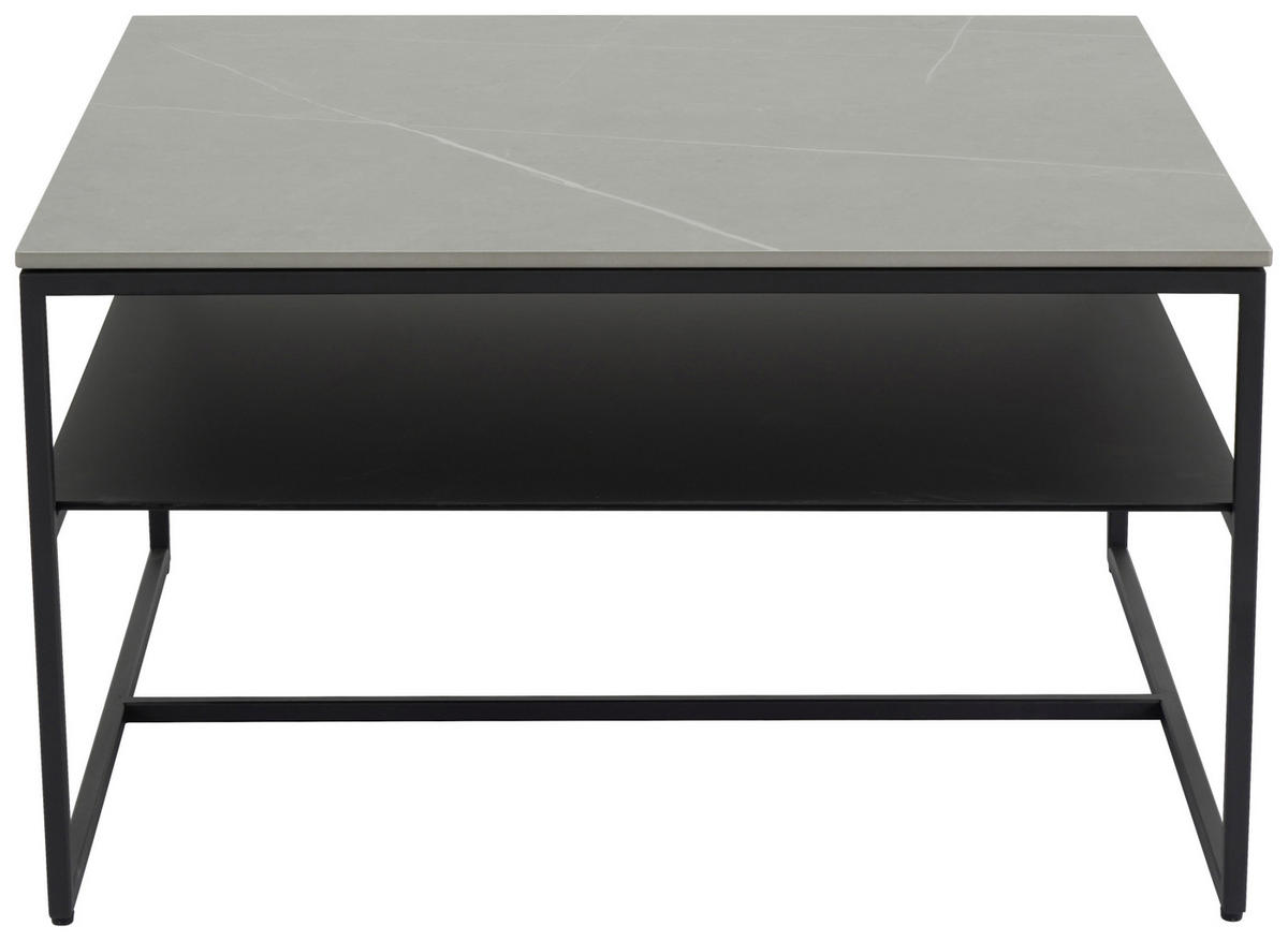 COUCHTISCH ESG 75/75/43 cm quadratisch Grau, Schwarz  - Schwarz/Grau, Design, Glas/Keramik (75/75/43cm) - Novel