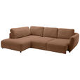 ECKSOFA  in Chenille Braun  224/307 cm  - Schwarz/Braun, KONVENTIONELL, Kunststoff/Textil (224/307cm) - Hom`in