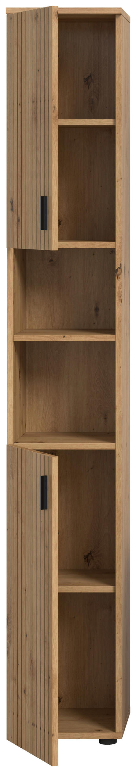 HOCHSCHRANK 30/192/30 cm  - Schwarz/Eiche Artisan, Basics, Holzwerkstoff/Kunststoff (30/192/30cm) - MID.YOU