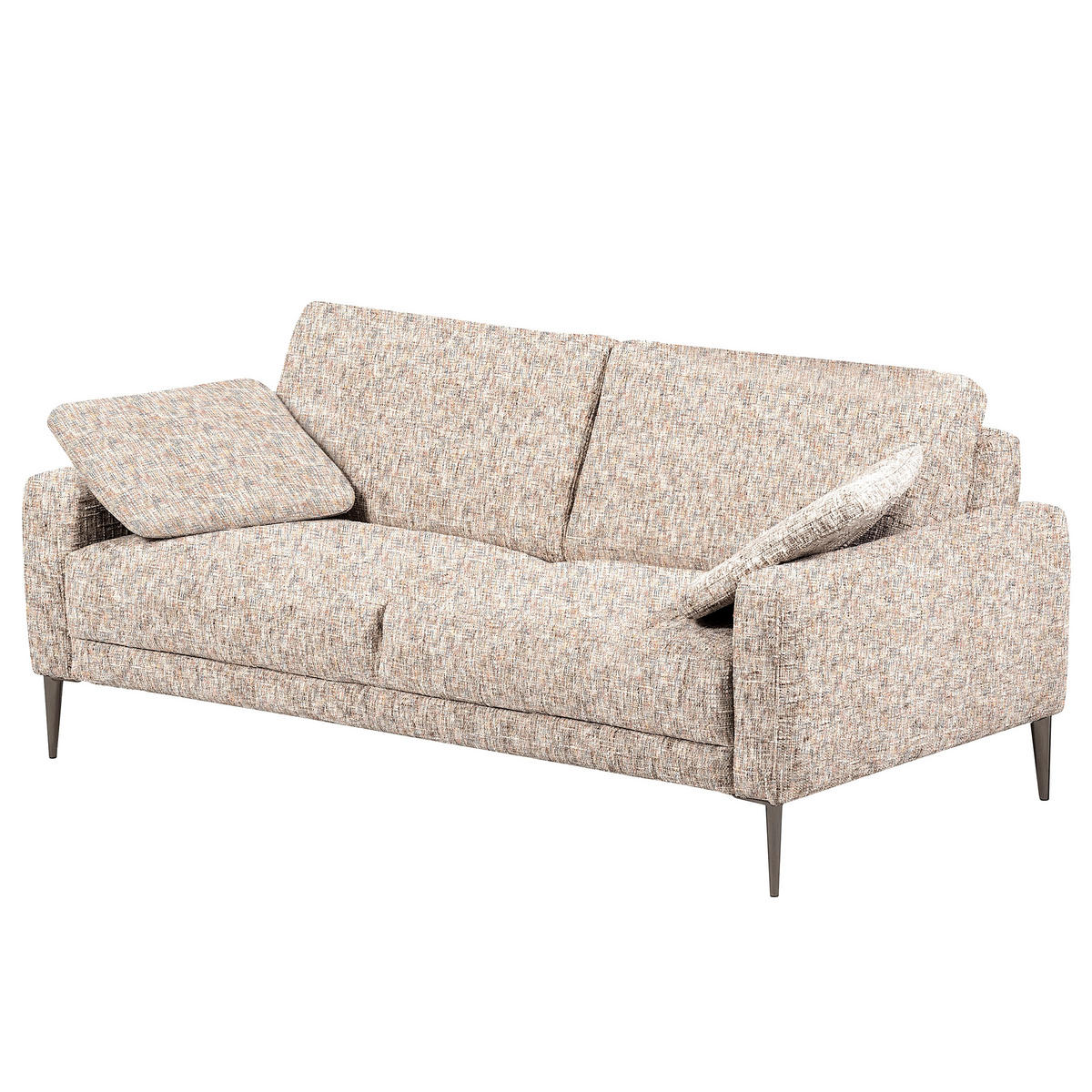 3-SITZER-SOFA Webstoff Blau, Gelb, Rot, Weiss  - Blau/Weiss, Design, Textil/Metall (187/85/92cm) - Livetastic