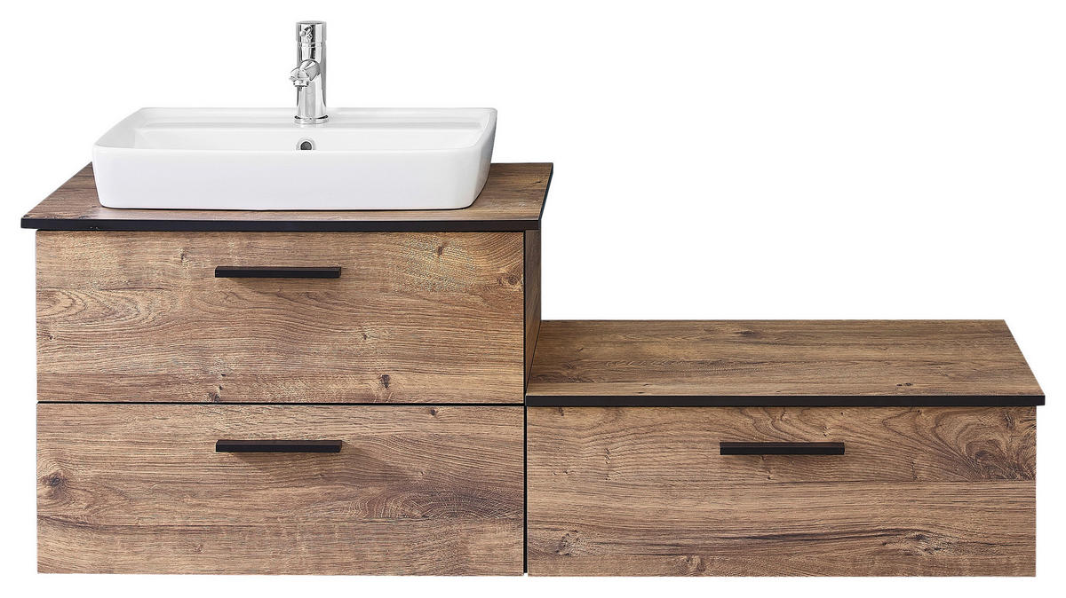 UNTERSCHRANK 71/27,5/44 cm   - Eichefarben/Schwarz, Design, Holzwerkstoff (71/27,5/44cm) - Xora