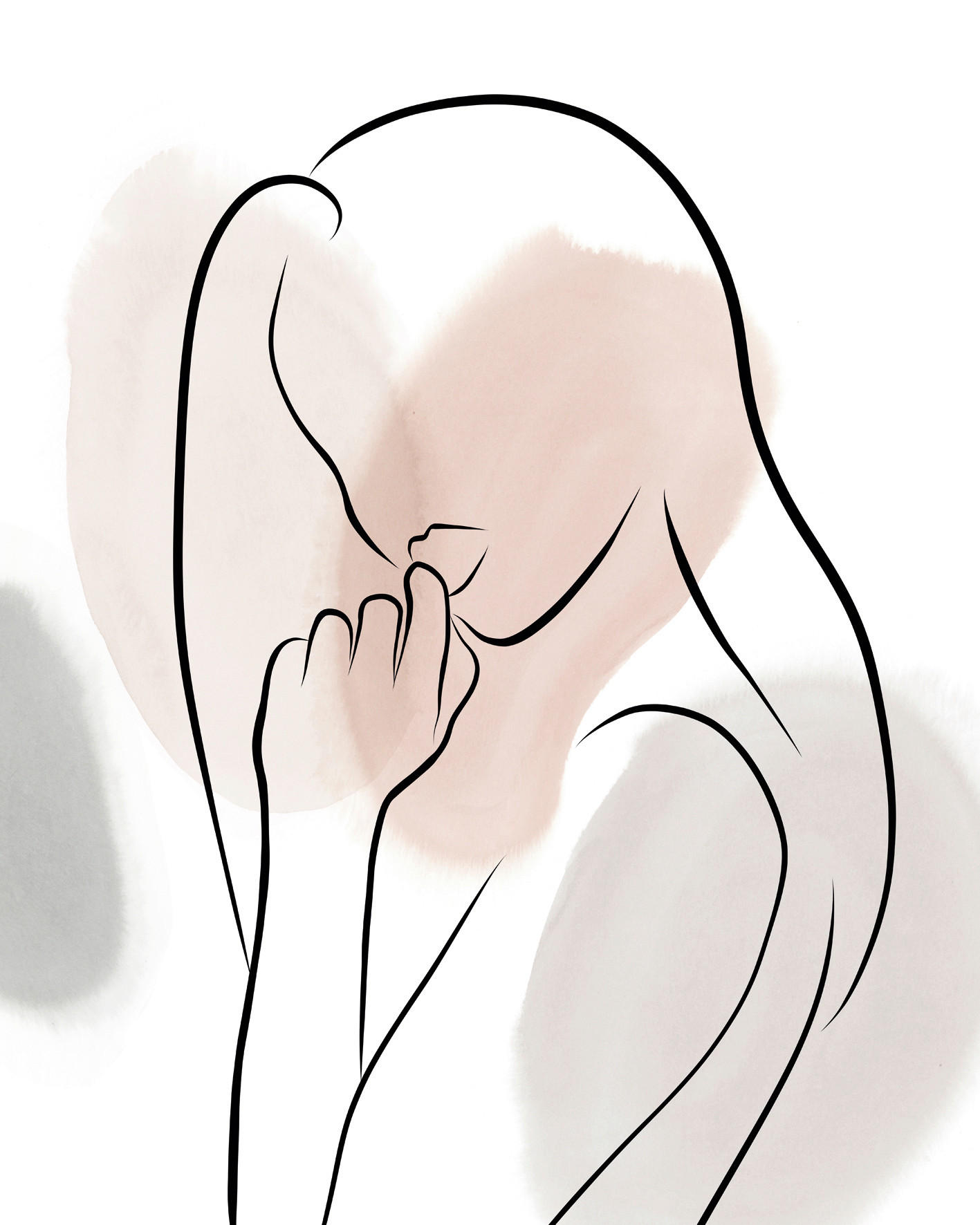 KUNSTDRUCK Frauen 40/50 cm  - Beige/Schwarz, Basics, Papier (40/50cm) - Monee