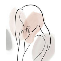 KUNSTDRUCK Frauen 40/50 cm  - Beige/Schwarz, Basics, Papier (40/50cm) - Monee