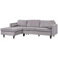 ECKSOFA in Cord Grau  - Eichefarben/Grau, MODERN, Holz/Textil (178/261cm) - Carryhome