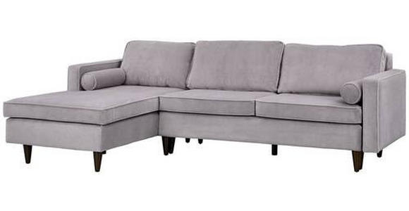 ECKSOFA in Cord Grau  - Eichefarben/Grau, MODERN, Holz/Textil (178/261cm) - Carryhome