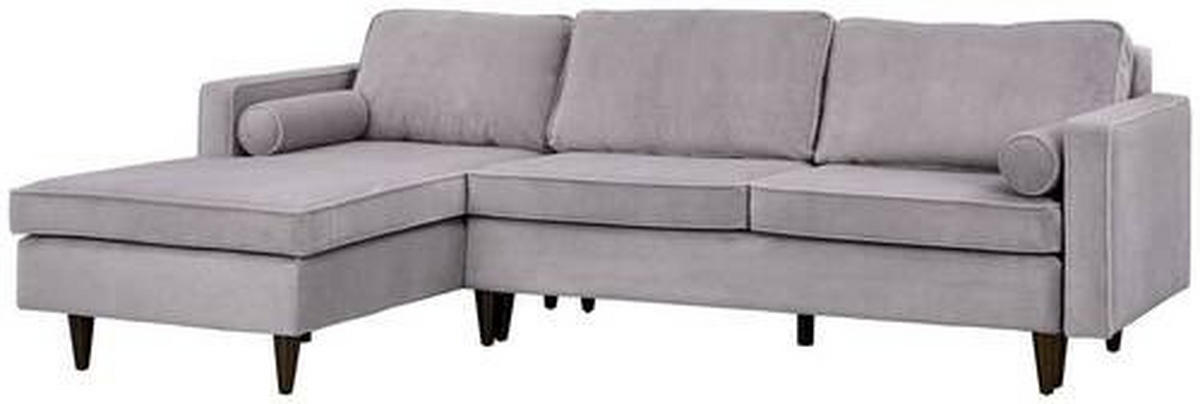 ECKSOFA in Cord Grau  178/261 cm  - Eichefarben/Grau, MODERN, Holz/Textil (178/261cm) - Carryhome