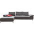 Ecksofa Chenille Nierenkissen - Chromfarben/Graphitfarben, Design, Textil/Metall (316/168cm) - MUSTERRING
