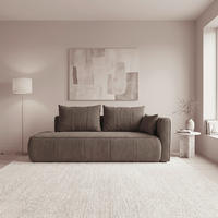 RÉCAMIERE HEVIA in Bouclé Braun  inkl.  - Schwarz/Braun, Design, Kunststoff/Textil (235/97/98cm) - MID.YOU