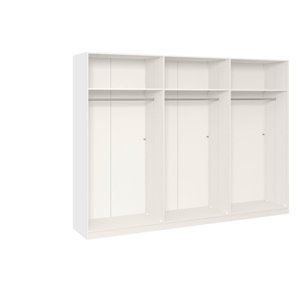 Thumbnail - Boxxx Drehtürenschrank, Weiß, Holzwerkstoff, 3 Fächer, 303x236x59 cm, erweiterbar, Beimöbel erhältlich, umfangreiches Zu...