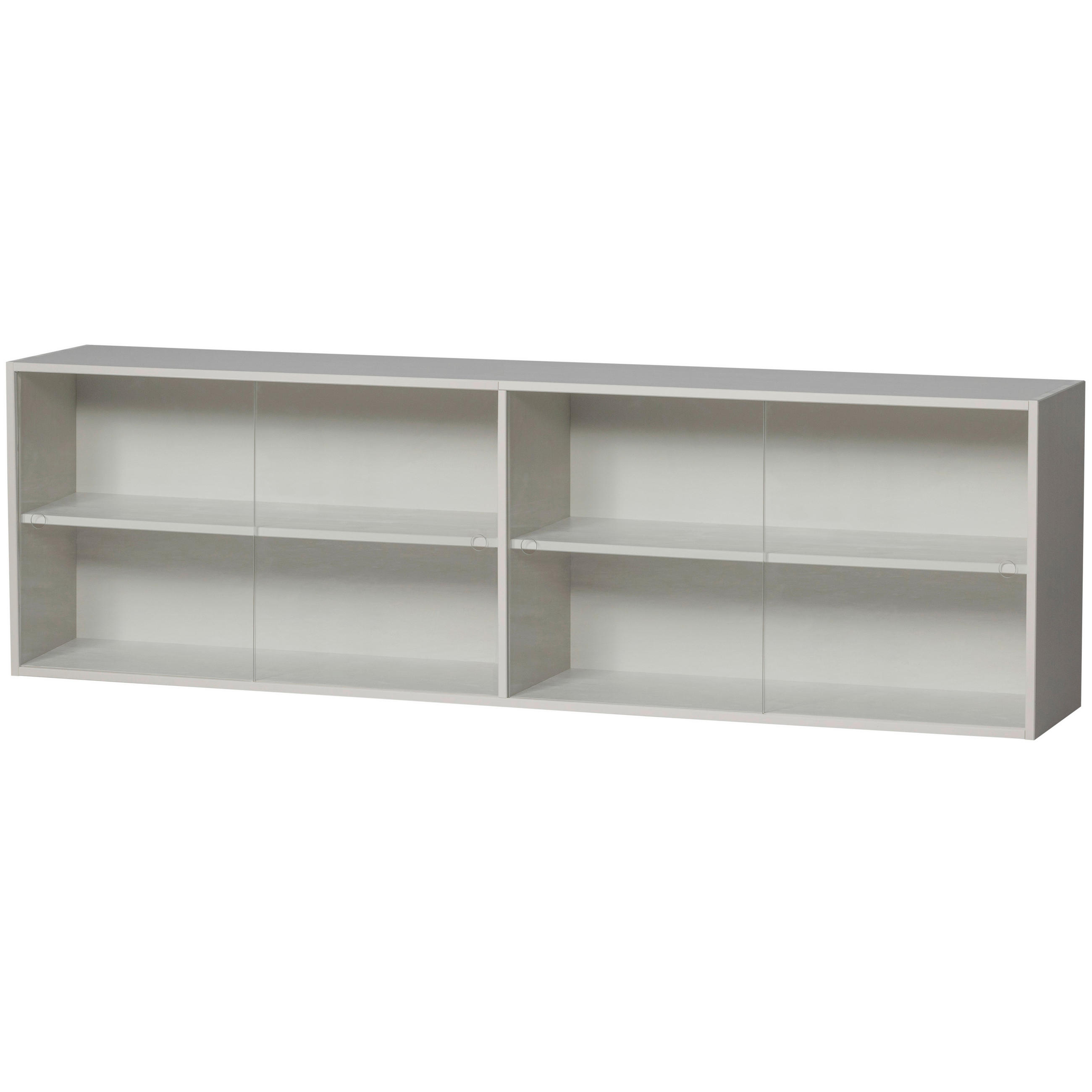 AUFSATZSCHRANK 200/60/35 cm  - Grau, Design, Glas/Holz (200/60/35cm) - Livetastic