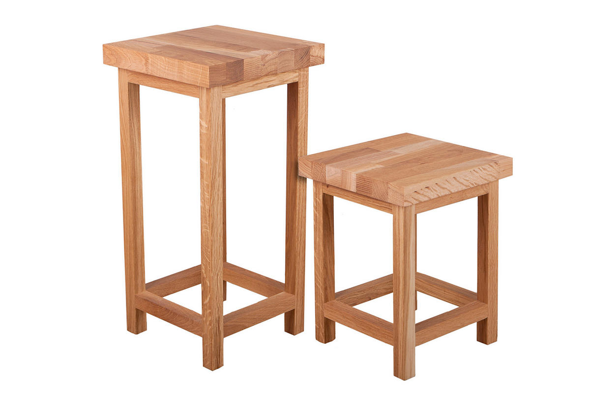 Universalhocker Echtholz  - Eichefarben, Basics, Holz (30/60/30cm) - Gardenson