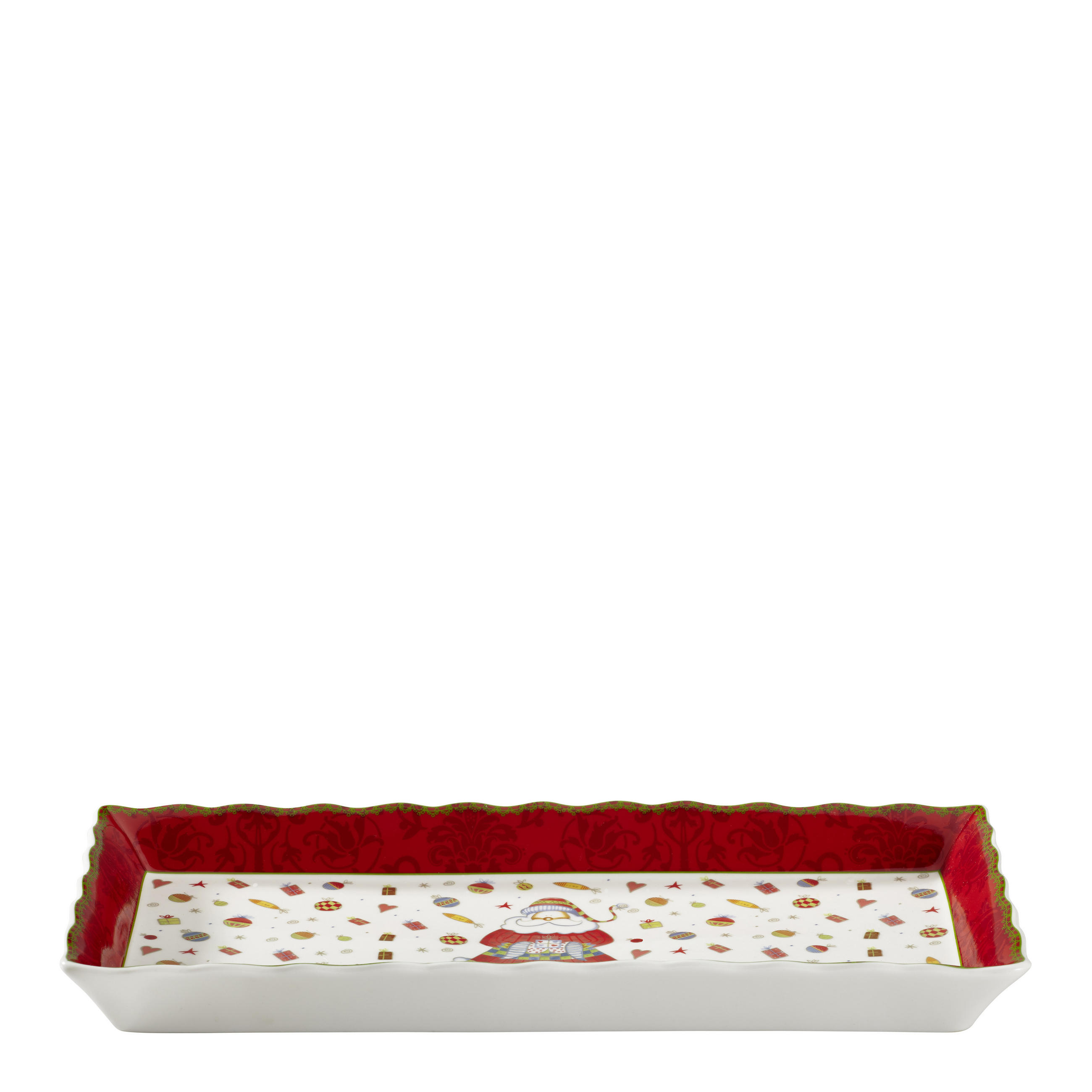 SERVIERPLATTE - Rot/Multicolor, Basics, Keramik (17l) - X-Mas