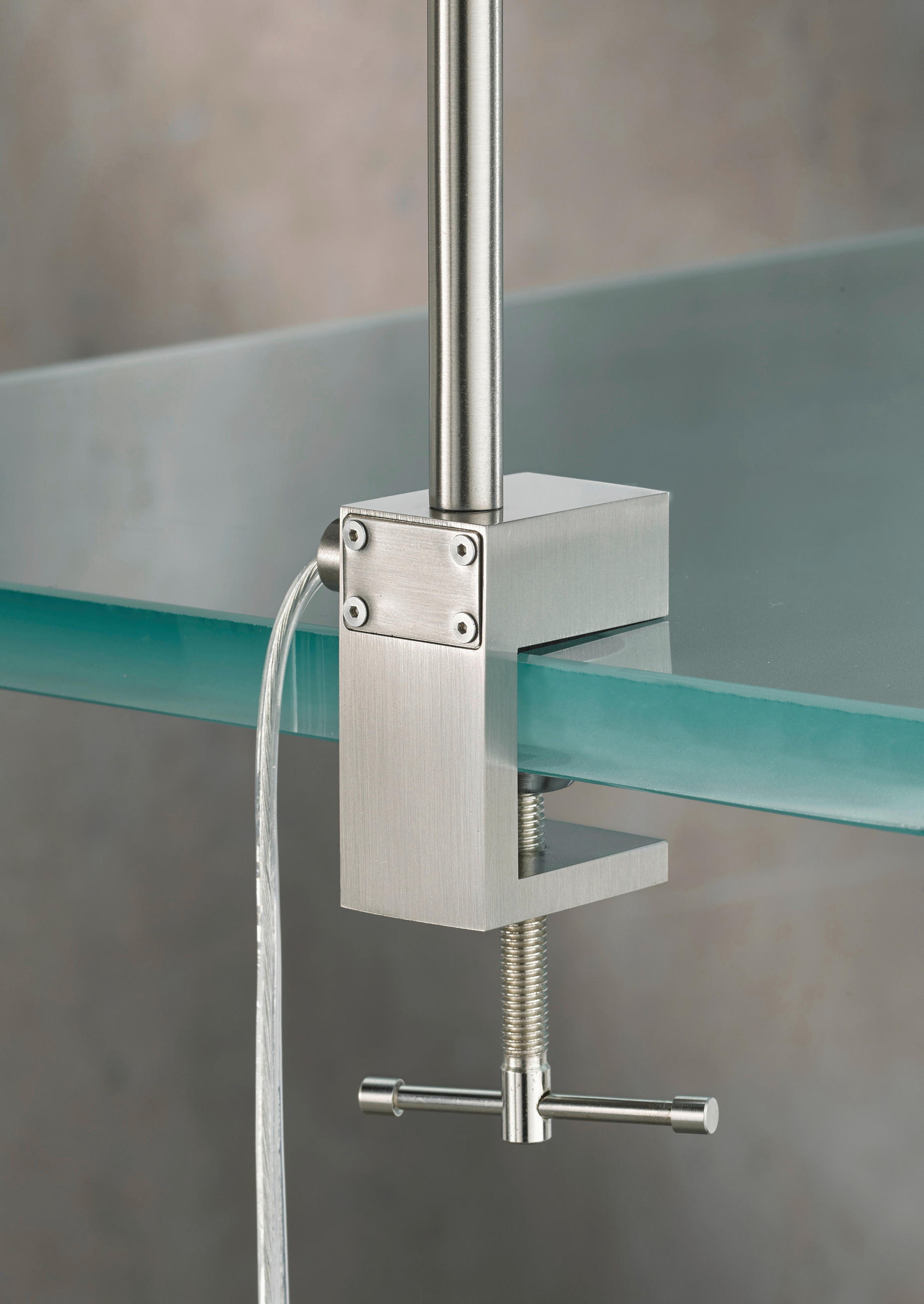 LED-KLEMMLEUCHTE Raik 3/60 cm   - Nickelfarben, Design, Metall (3/60cm) - Fischer & Honsel