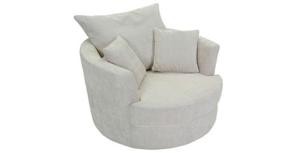 SESSEL in Chenille Creme  - Creme/Schwarz, KONVENTIONELL, Textil/Metall (115/72/115cm) - Carryhome