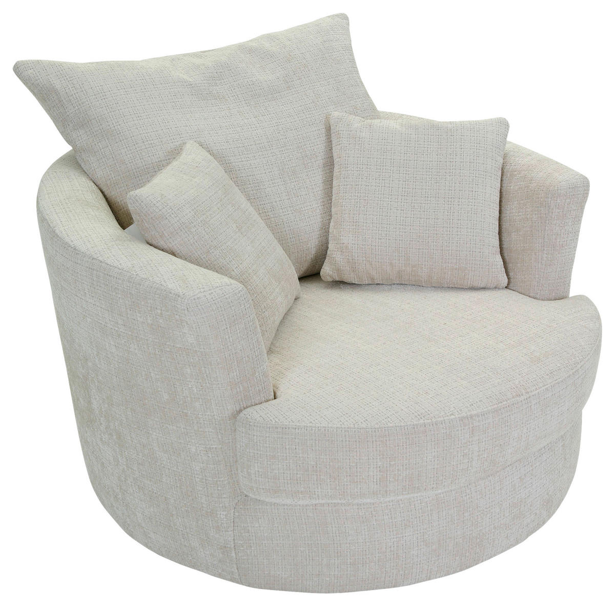 SESSEL in Chenille Creme  - Creme/Schwarz, Konventionell, Textil/Metall (115/72/115cm) - Carryhome