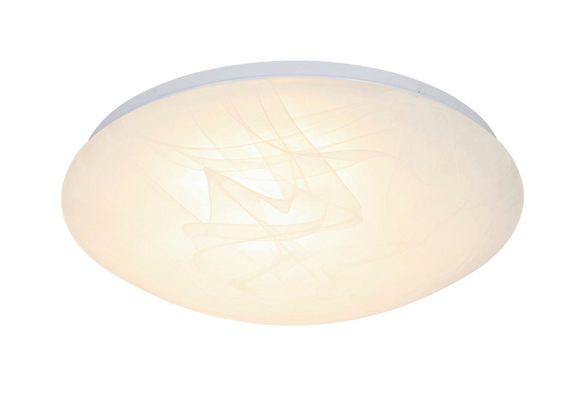 STROPNÍ LED SVÍTIDLO, 38/8 cm  - bílá/alabastrová, Basics, kov/plast (38/8cm) - Boxxx