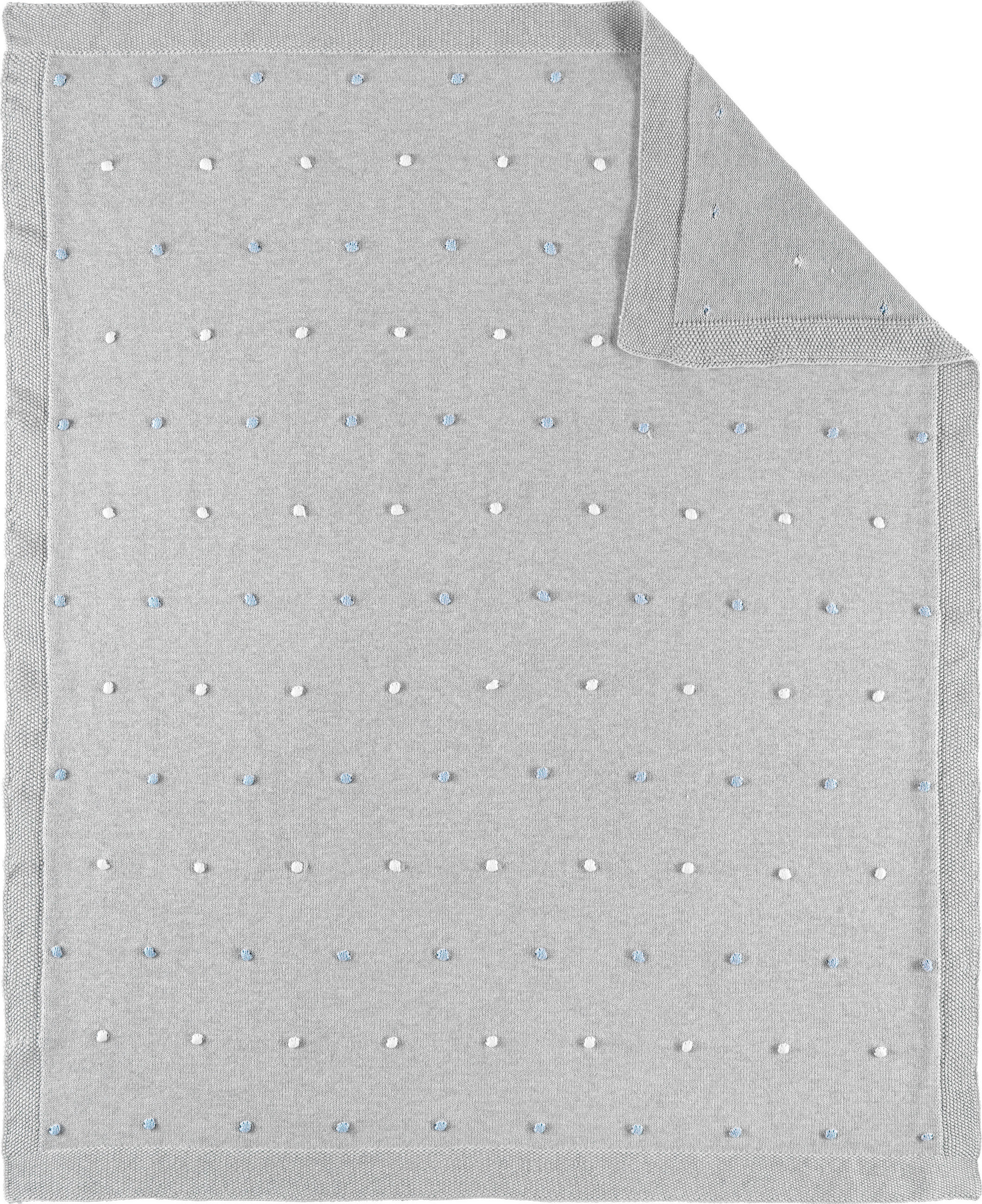 HEBKÁ DEKA, 80/100 cm - šedá/modrá, Basics, textil (80/100cm) - Patinio