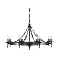 KRONLEUCHTER Graphite 95/61 cm  - Graphitfarben, ROMANTIK / LANDHAUS, Metall (95/61cm) - Elstead Lighting