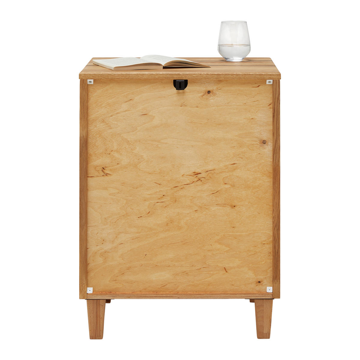 Noptieră, 48/65/40 cm, fag, stejar culoare lemn stejar - culoare lemn stejar/negru, Konventionell, materiale naturale/metal (48/65/40cm) - Valnatura